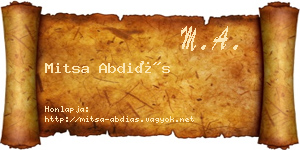 Mitsa Abdiás névjegykártya